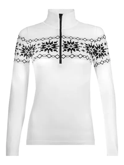 Newland Fair Isle-pattern Half-zip Top In White