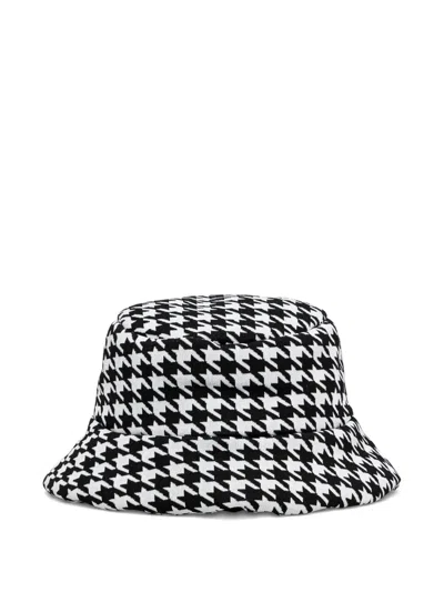 Newland Houndstooth Bucket Hat In Black