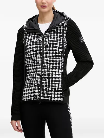 Newland Houndstooth Hooded Jacket In Black