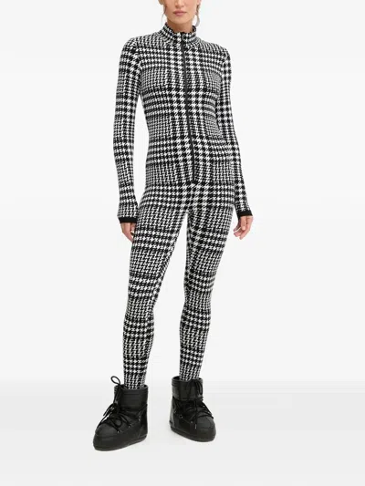 Newland Houndstooth Zip Jumpsuit In Black