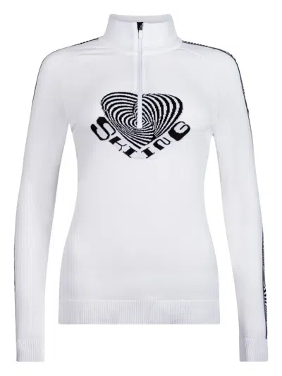 Newland Intarsia-knit Ski Top In Blanco