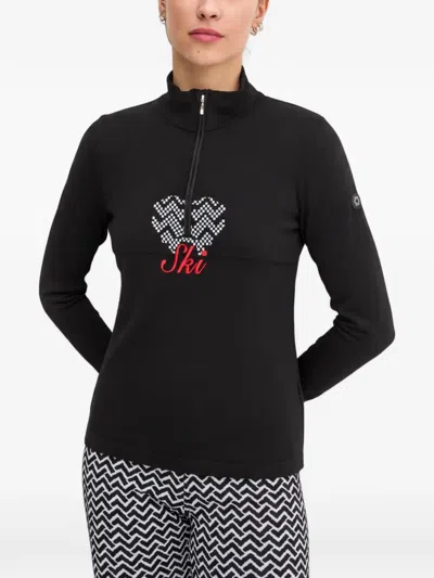 Newland Logo-embroidered Zip-up Sweater In Black