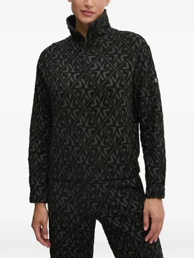 Newland Pattern Zip Sweater In Black