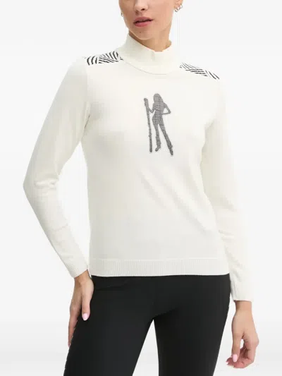 Newland Patterned Graphic Sweater In White