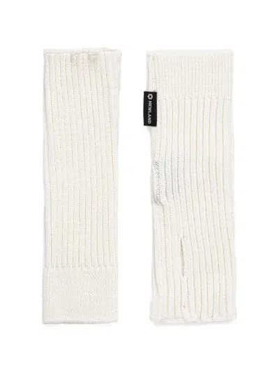 Newland Ribbed Label Gloves In White