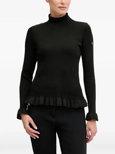 Newland Ruffled Roll-neck Top In Black