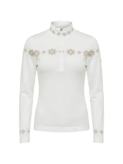 Newland Snowflake-intarsia Zip-up Sweater In White