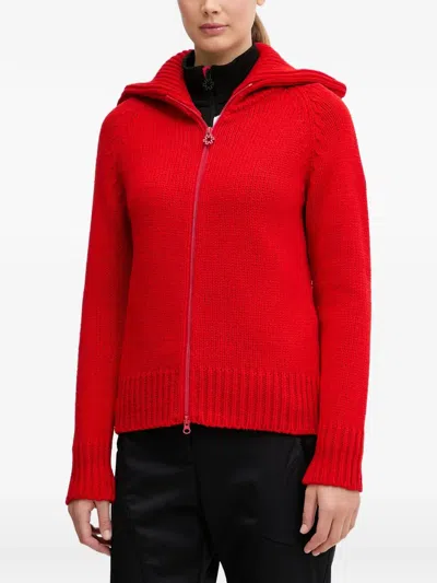 Newland Star Wide-collar Cardigan In Red