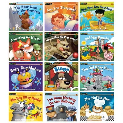 Newmark Learning 12 Piece Rising Readers Leveled Books Nursey Rhyme Songs And Stories Set