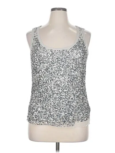Pre-owned Newport News Sleeveless Top Silver Halter Neckline Tops