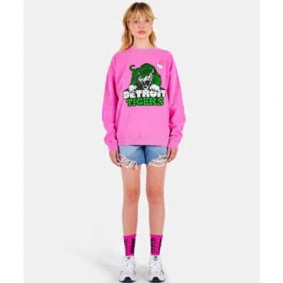 Newtone Fuschia Tigers  Rollerblading Sweatshirt In Pink