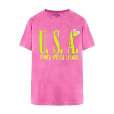 Newtone Usa Trucker T-shirt In Pink