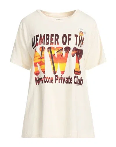 Newtone Woman T-shirt Ivory Size 3 Cotton In White