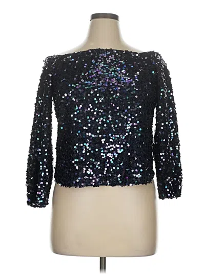 Pre-owned Next 3/4 Sleeve Top Black Square Neckline Tops