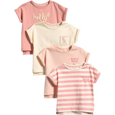 Next Babies'  4-pack Cotton T-shirts In Pink