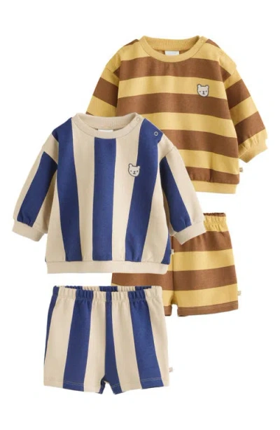 Next Babies'  4-pack Sweatshirt & Shorts Sets In Multi