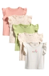 Next 5-pack Assorted Frill Graphic T-shirts In Multi