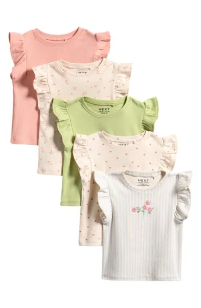 Next Babies'  5-pack Assorted Frill Graphic T-shirts In Multi