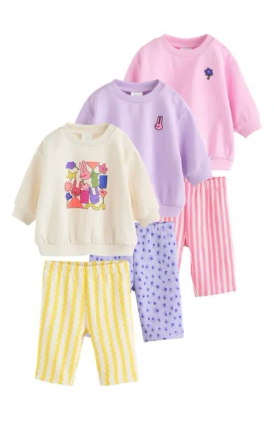 Next Babies'  6-pack Assorted Sweatshirt & Leggings Set In Purple