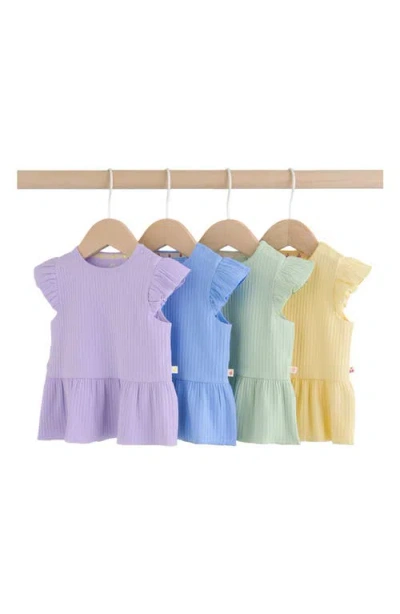 Next Babies'  Assorted 4-pack Ruffle Hem Tees In Multi