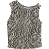 Next Asymmetric Sleeveless Shirred Top In Gray
