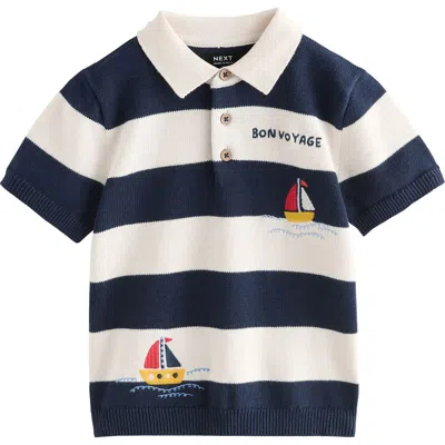 Next Kids'  Boat Polo Shirt In Blue
