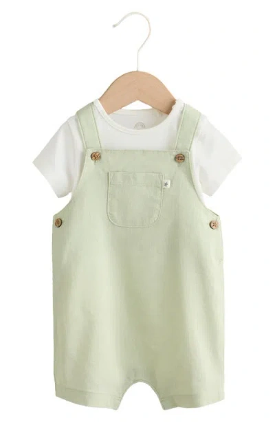 Next Babies'  Bodysuit & Dungaree Romper Set In Green