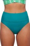 Next By Athena Good Karma Harmony High Waist Bikini Bottoms In Deep Lake