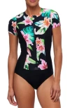 Next By Athena Keoki Zip Front One-piece Swimsuit