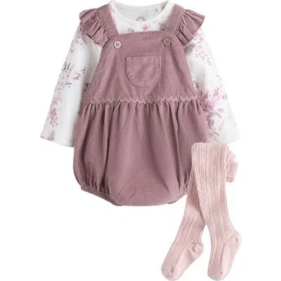 Next Babies'  Corduroy Long Sleeve Bodysuit, Romper & Socks Set In Pink