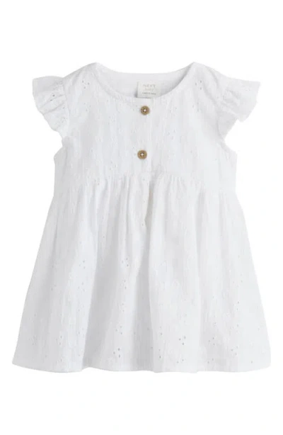 Next Babies'  Cotton Eyelet Dress In White