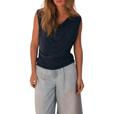 Next Cowl Neck Sleeveless Top In Blue