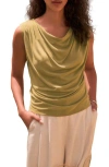 Next Cowl Neck Sleeveless Top In Green
