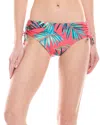 Next Destination Mid-rise Ruched Bikini Bottom In Pink
