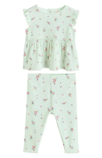 Next Babies'  Ditsy Floral Top & Leggings Set In Green