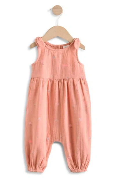 Next Babies'  Embroidered Cotton Gauze Romper In Pink