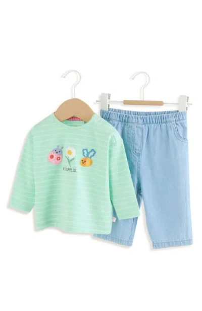 Next Babies'  Embroidered Long Sleeve Top & Jeans Set In Multi