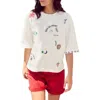 Next Embroidered Oversize Cotton T-shirt In White