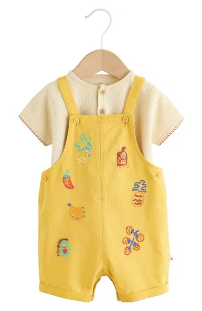 Next Babies'  Embroidered Romper & Henley T-shirt Set In Yellow