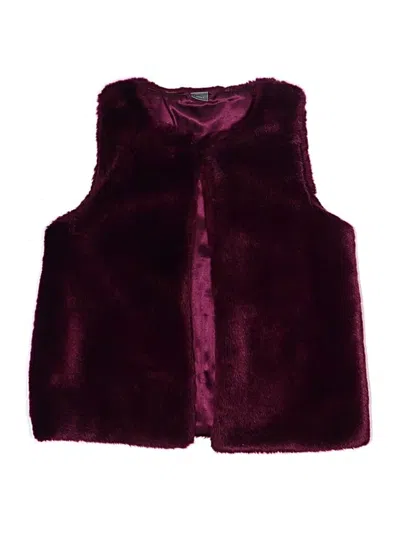 Pre-owned Next Kids' Faux Fur Vest In Burgundy