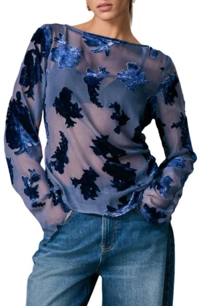 NEXT NEXT FLOCKED MESH TOP