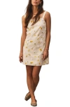 Next Floral Embroidered Cotton Minidress In Neutral