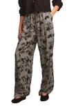 Next Floral Flocked Gingham Drawstring Pants In Multi