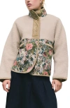 Next Floral Mixed Media Jacket In Neutral