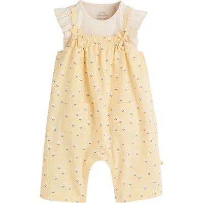 Next Babies'  Floral Overalls & Bodysuit Set In Yellow