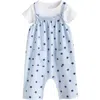 Next Flower Romper & Bodysuit Set In Blue