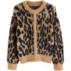 Next Fluffy Animal Print Cardigan In Brown