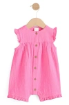 Next Frill Dungaree Romper In Pink
