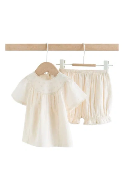 Next Babies'  Frill Top & Shorts Set In Neutral