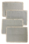 Next Fringe Woven Cotton Set Of 4 Placemats In Grey
